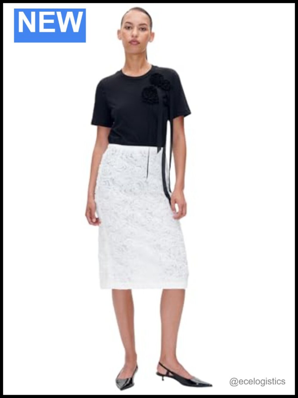 Sequin Pencil Midi Skirt High Rise Floral Party